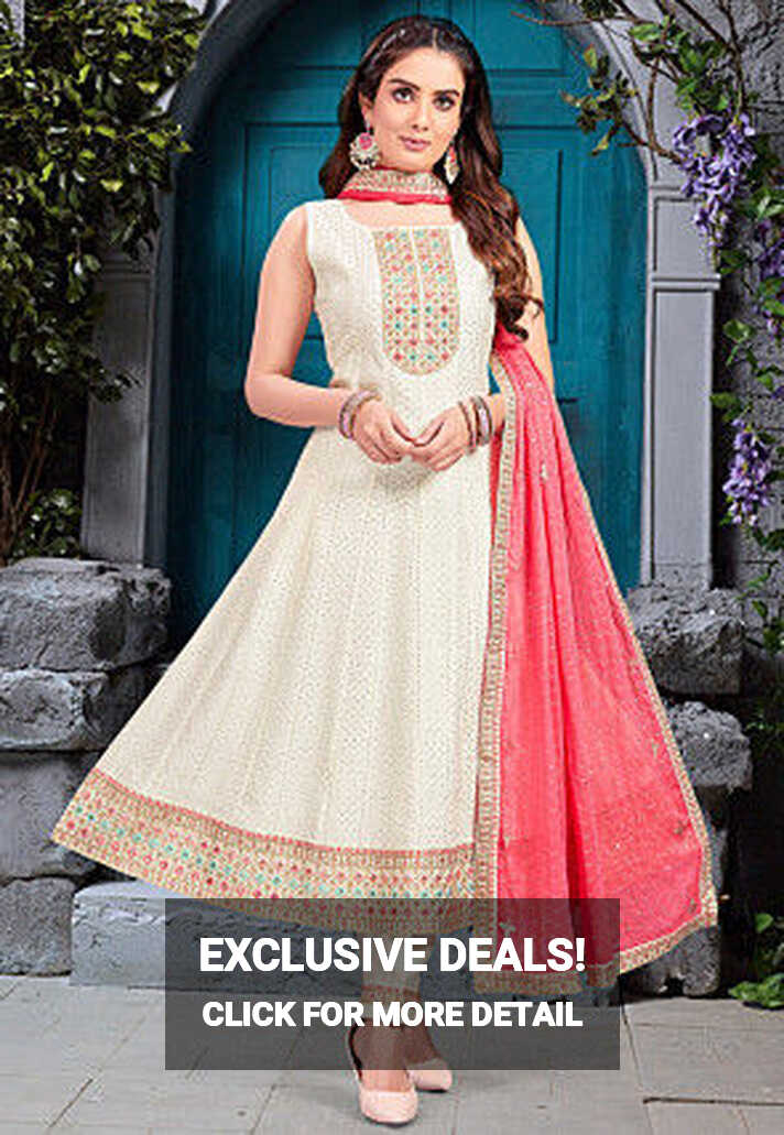 Buy White Anarkali Salwar Suits Online | Latest Designs &amp; Looks