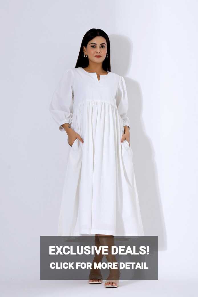 Buy White Cotton Dress, White Summer Dress, Casual Sun Dress With ...