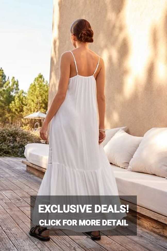 Buy White Embroidered Strappy Maxi Summer Dress from Next Germany