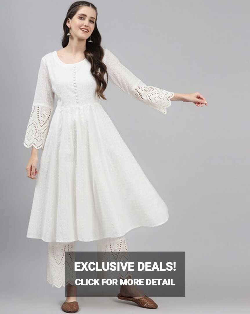 Buy White Kurta Suit Sets for Women by Readiprint Online | Ajio.com