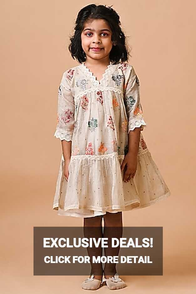 Buy White Silk Dress for 11-12 Year Girls Online from Indian ...