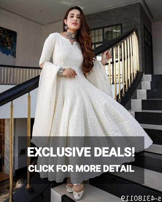 Buy Women&#39;s Georgette Anarkali Kurta (White Color_Anarkali kurta ...