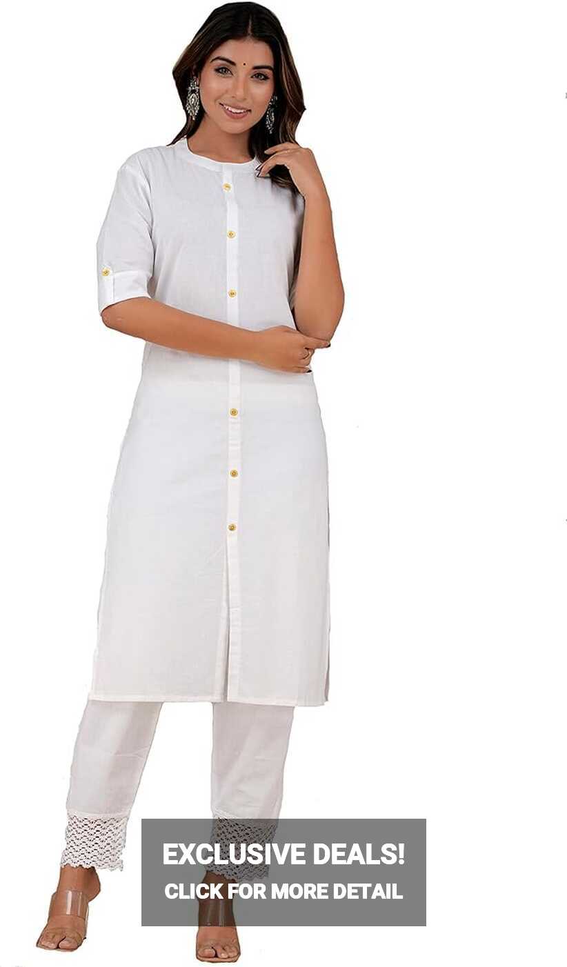 Buy Women Cotton Salwar Suit (38, OFF WHITE) at Amazon.in