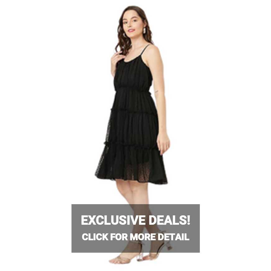 Buy hola bella Womens Georgette Dress - Black Dresses for Women ...