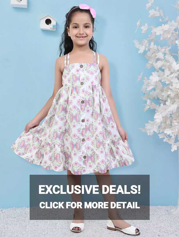 Buy online Girls Shoulder Strap Sleeveless Frock from girls for ...