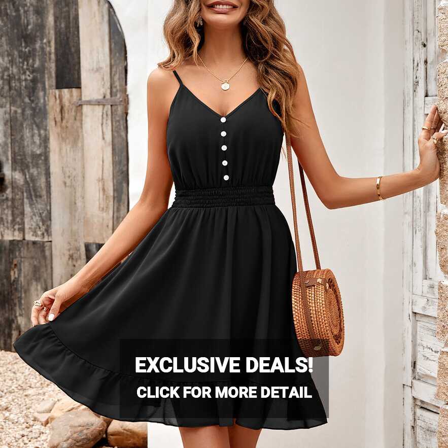 CBGELRT Summer Midi Dresses for Women Casual Sleeveless Spaghetti ...