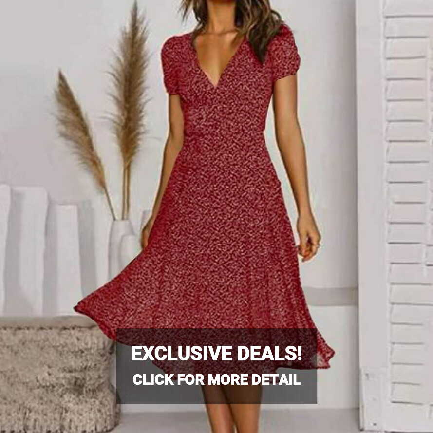 CLEARANCE Red Dresses Elegant Polka Dot Dresses for Women Dresses ...