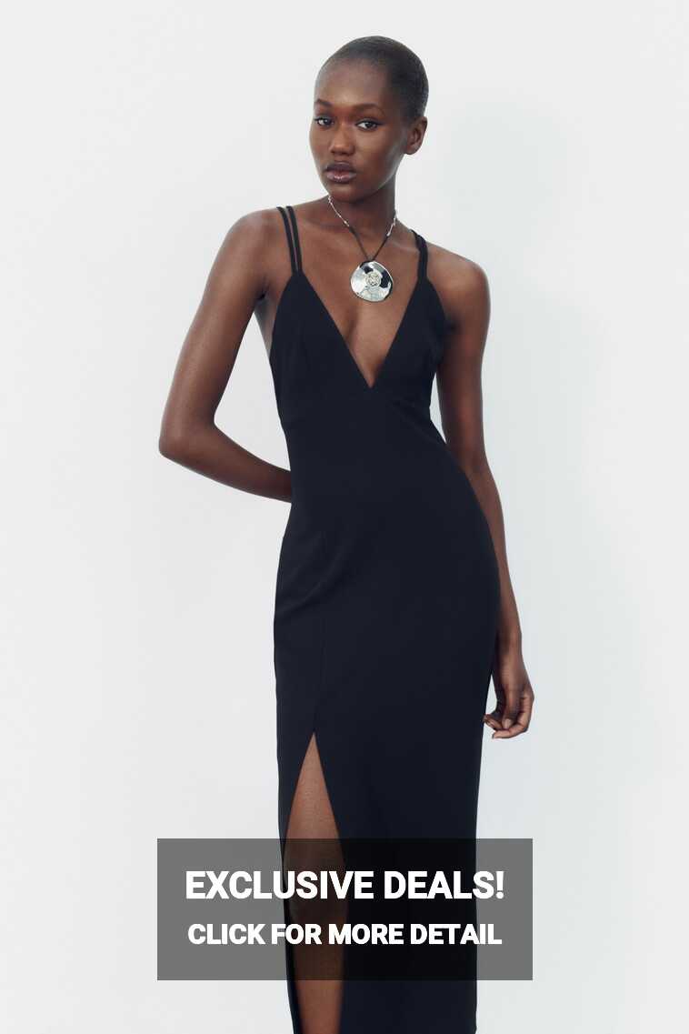 CREPE MIDI DRESS - Black | ZARA Turkey