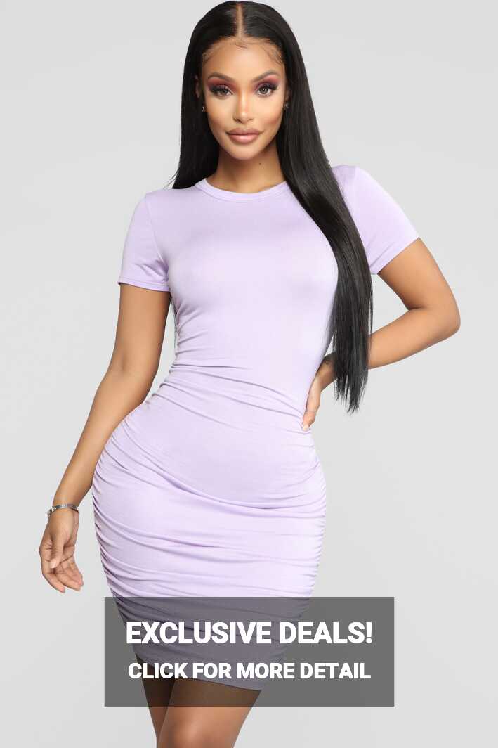 Casual Chillin&#39; Ruched Mini Dress - Lavender | Fashion Nova ...