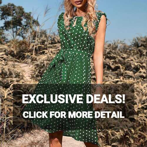 Casual Dress Knee-Length Dresses, Women&#39;s Midi Summer Dresses ...