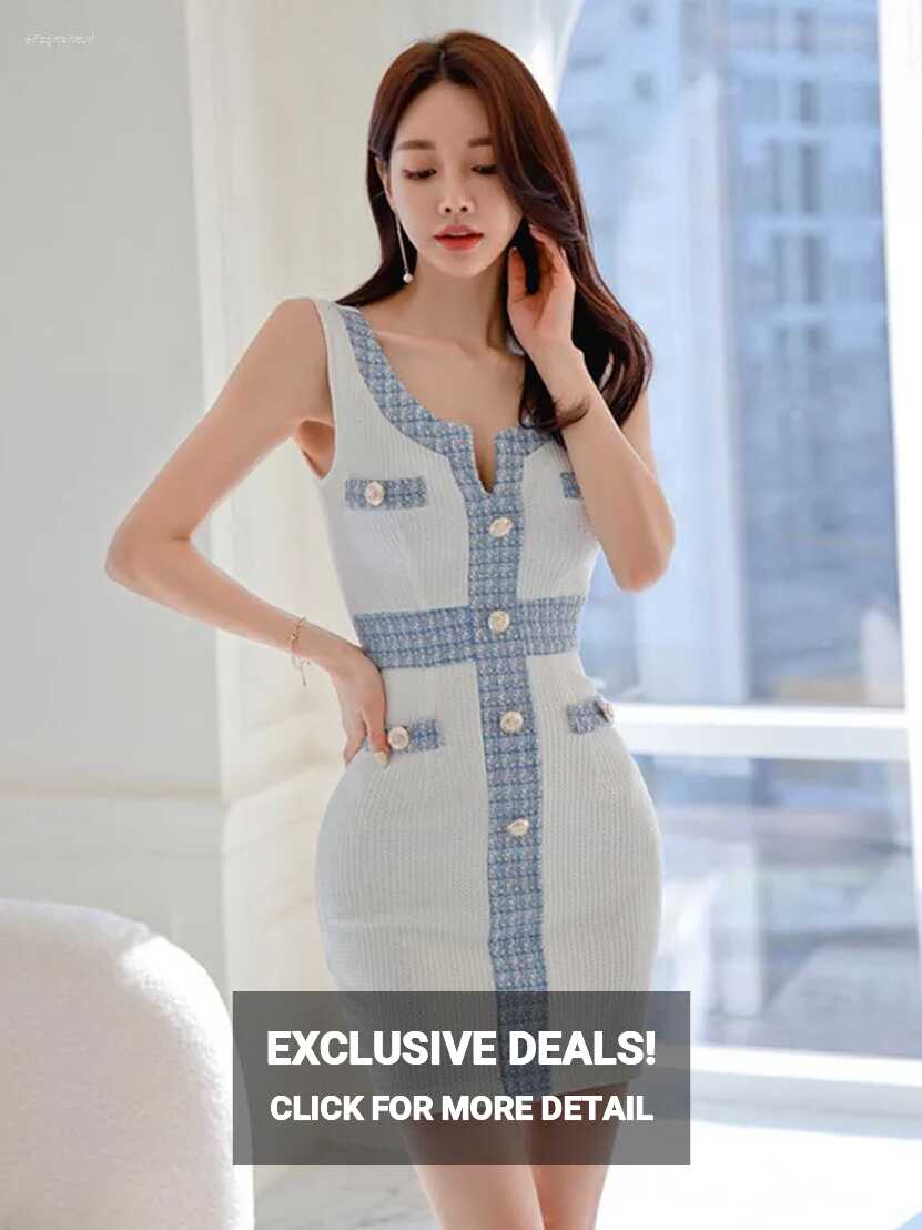 Casual Dresses Korean Fashion Summer Elegant Women Short Dress ...