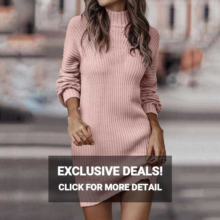 Casual Dresses for Women Women&#39;S Winter Rib Knit Pullover Sweater ...