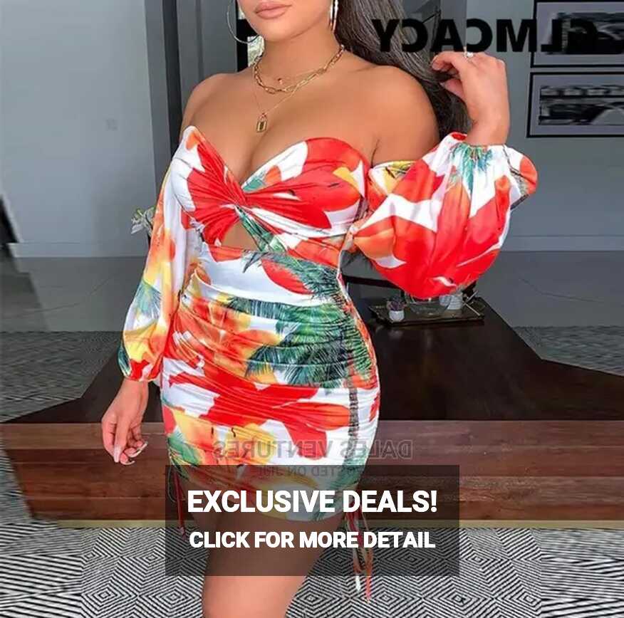 Casual Ladies Summer Floral Printed Sexy Bodycon Dress in Lekki ...