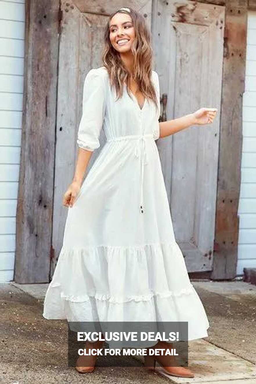 Casual White Long Maxi Full Sleeve Dress at Rs 900/piece in Jaipur ...