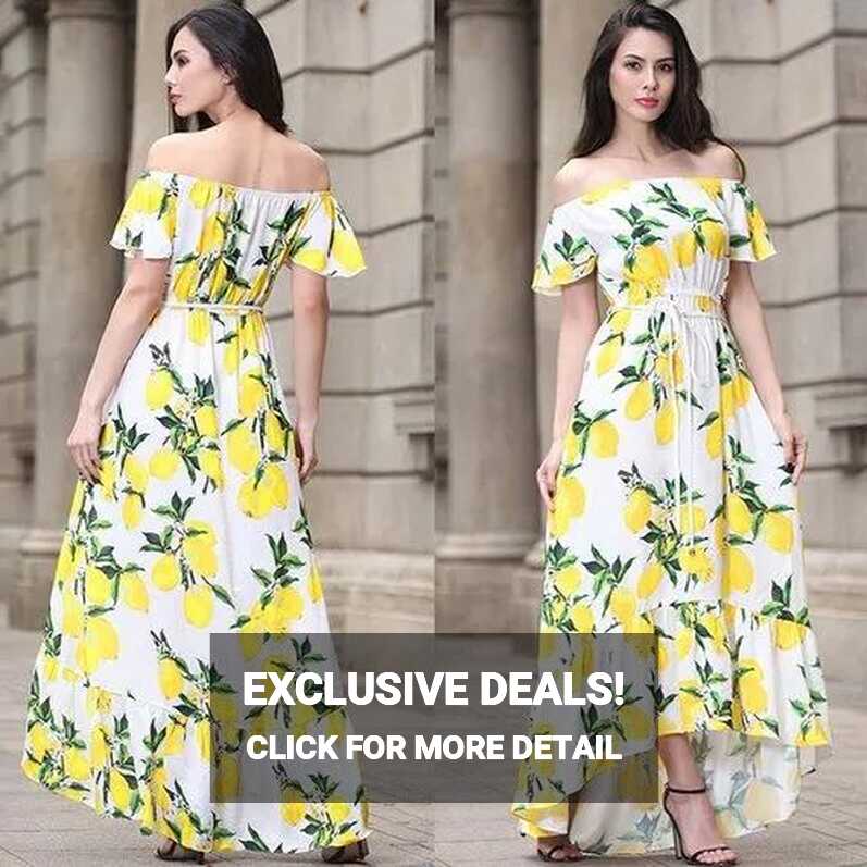 Casual YELLOW Off Shoulder Floral Maxi Dress at best price in New ...