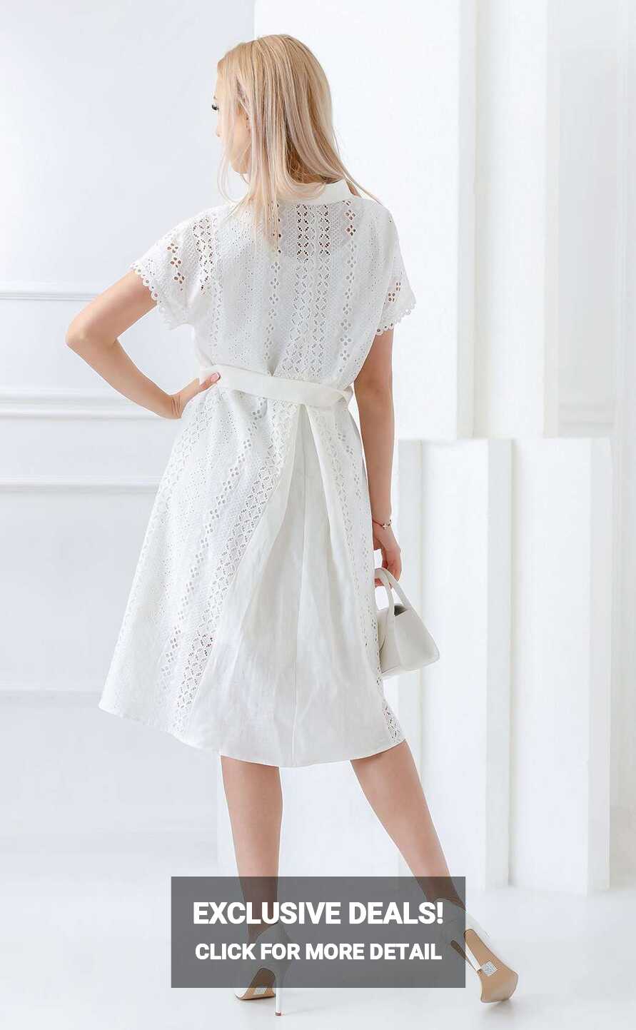 Casual elegant white dress⊶ summer dresses ᑕ❶ᑐ AROGANS