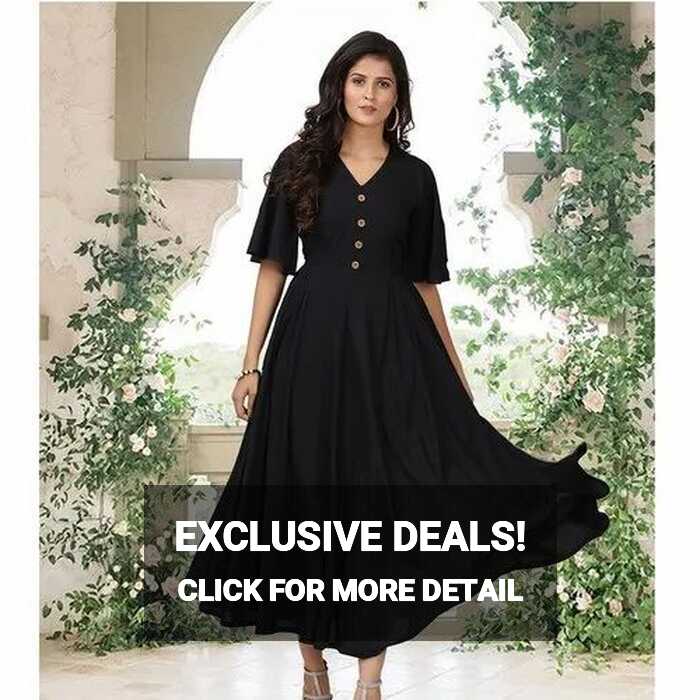 Casual womens black maxi dress at best price in Surat | ID ...