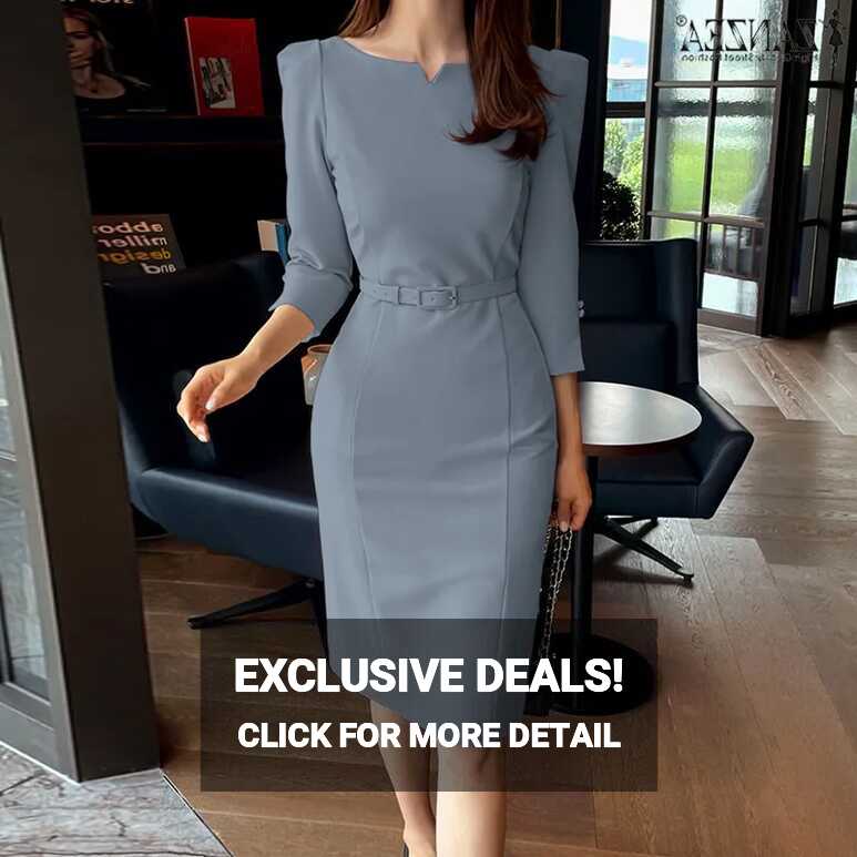 Celmia ZANZEA Korean Style Women&#39;s OL Work Office Bodycon Dresses ...