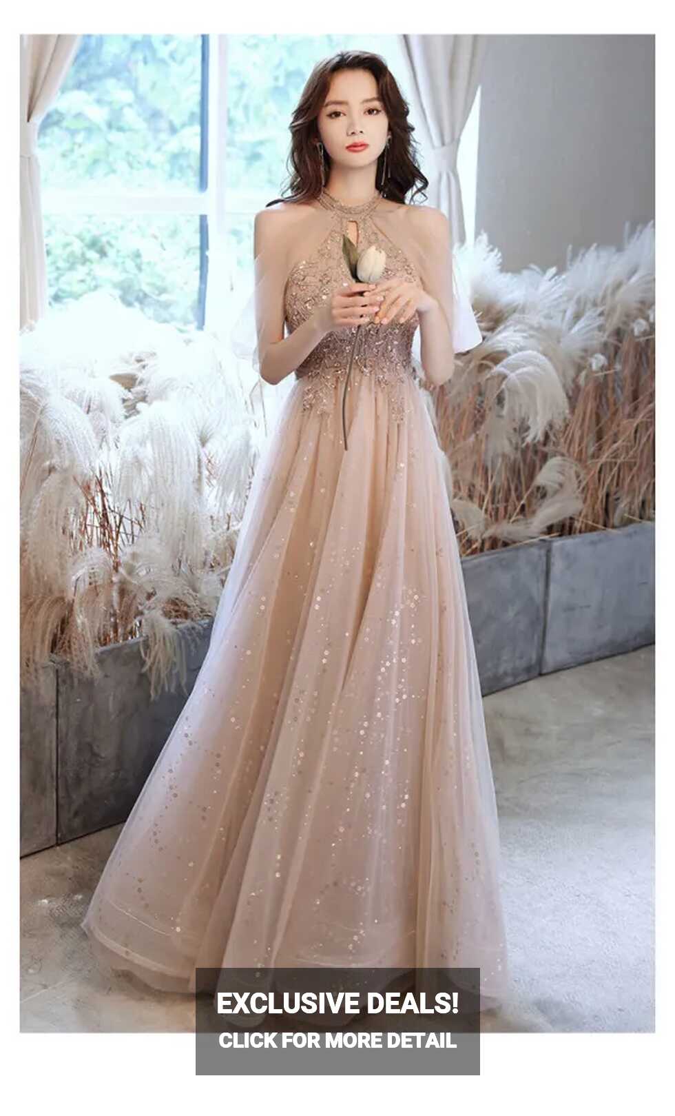 Champagne Women Evening Dress Fairy 2023 New Korean Style Summer ...