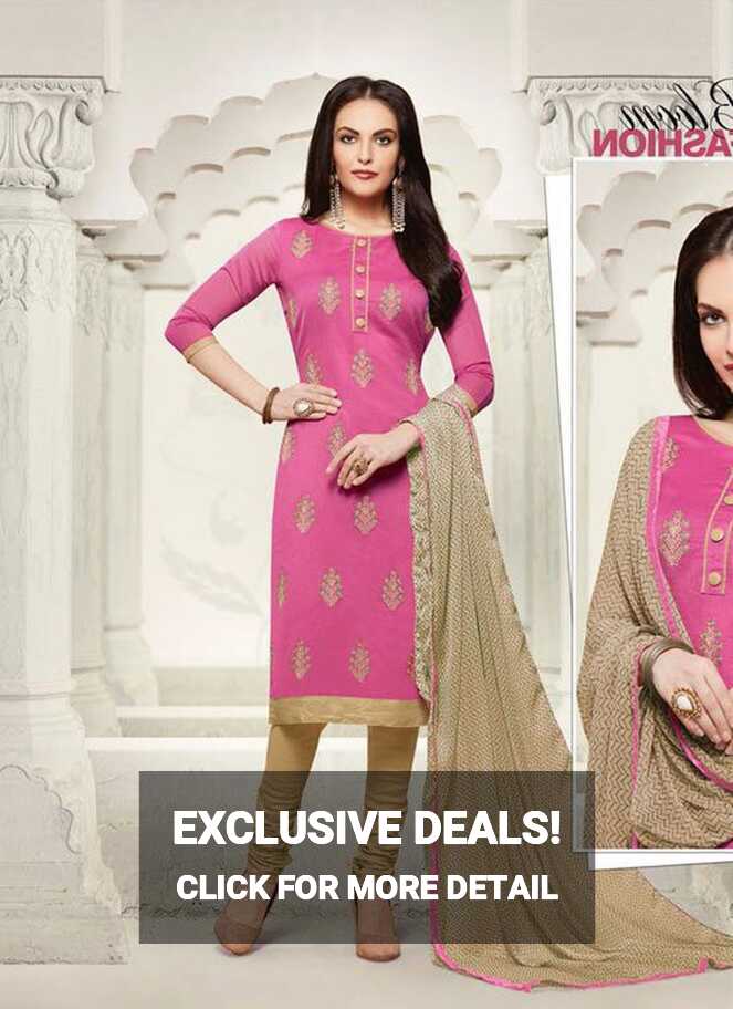 Chanderi Pink Simple Salwar Kameez at Rs 696 | Chanderi Salwar ...