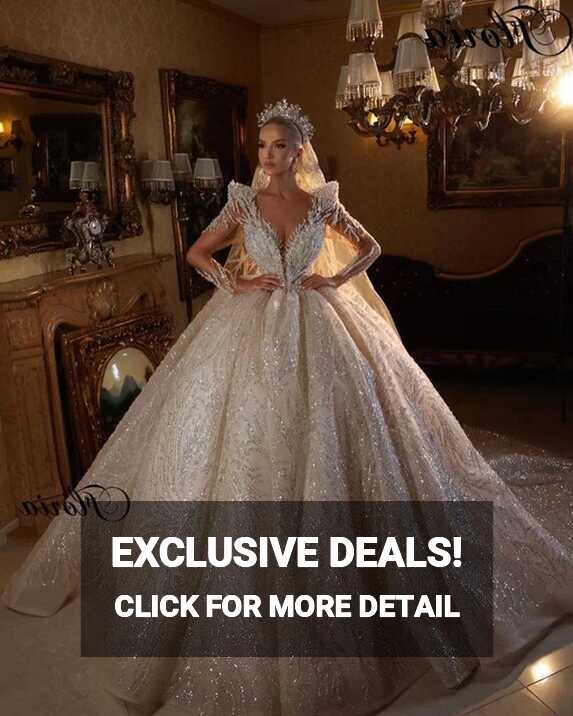 Chapel Vintage Wedding Dresses Luxury Bling Bling Princess ...