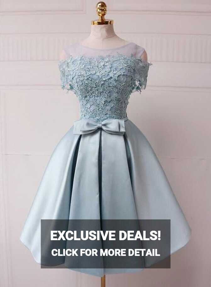 Charming Light Blue Off Shoulder Homecoming Dress 2019, Beautiful ...