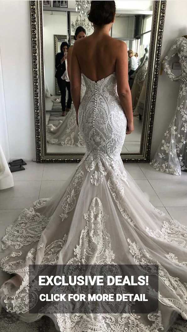 Charming Sweetheart Mermaid Wedding Dresses With Appliquess