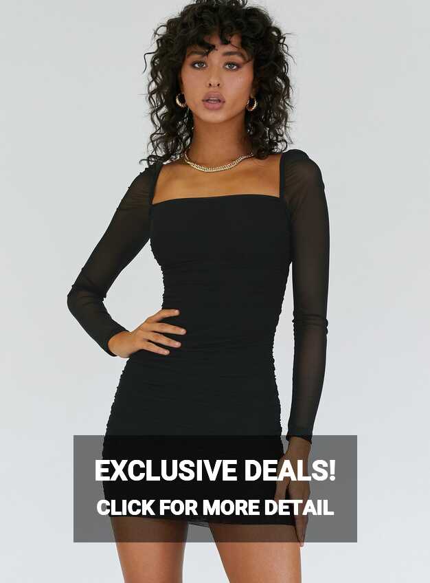 Charvi Long Sleeve Mini Dress Black