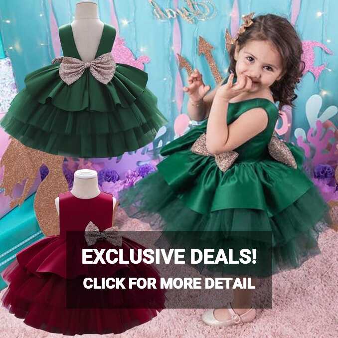 Cheap Baptism Sequin Big Bow Baby Girl Dress 1st Birthday Party ...