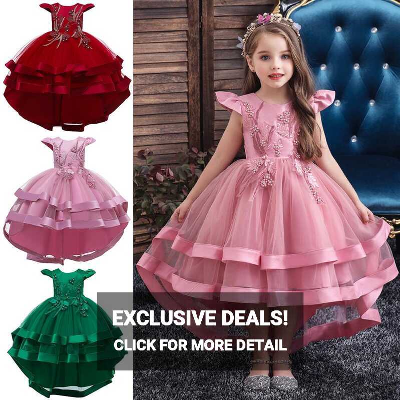 Cheap Children Baby Girl solid color Fancy Princess Dress ...