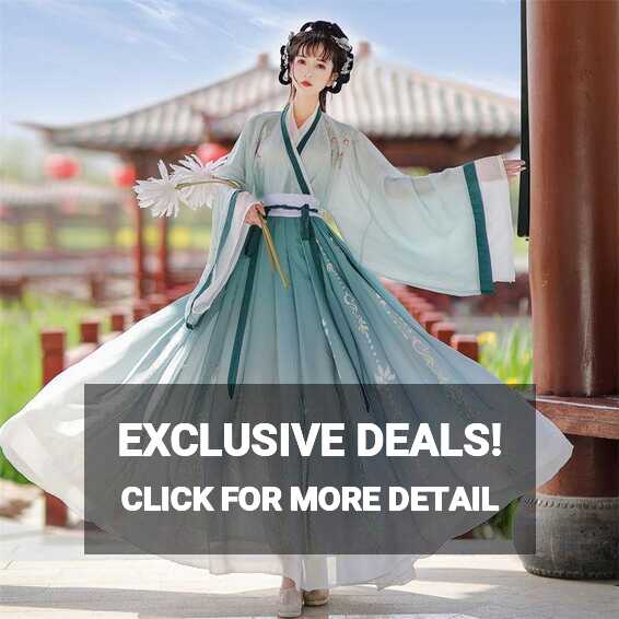 Cheap Hanfu Women Chinese Traditional Embroidery Stage Dance Dress ...