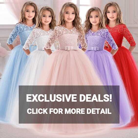 Cheap Summer Long Sleeve Girl Party Dress Wedding Dress Kids ...