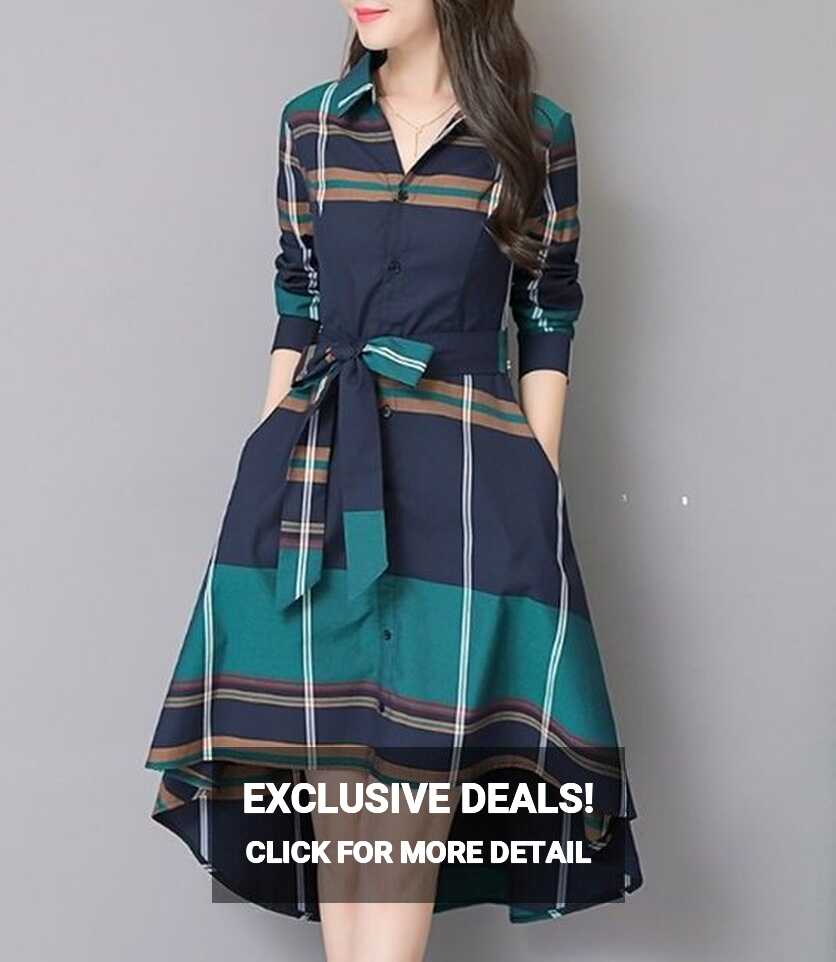 Check Printed Knee Length Western Dress For Women | Plaid skater ...