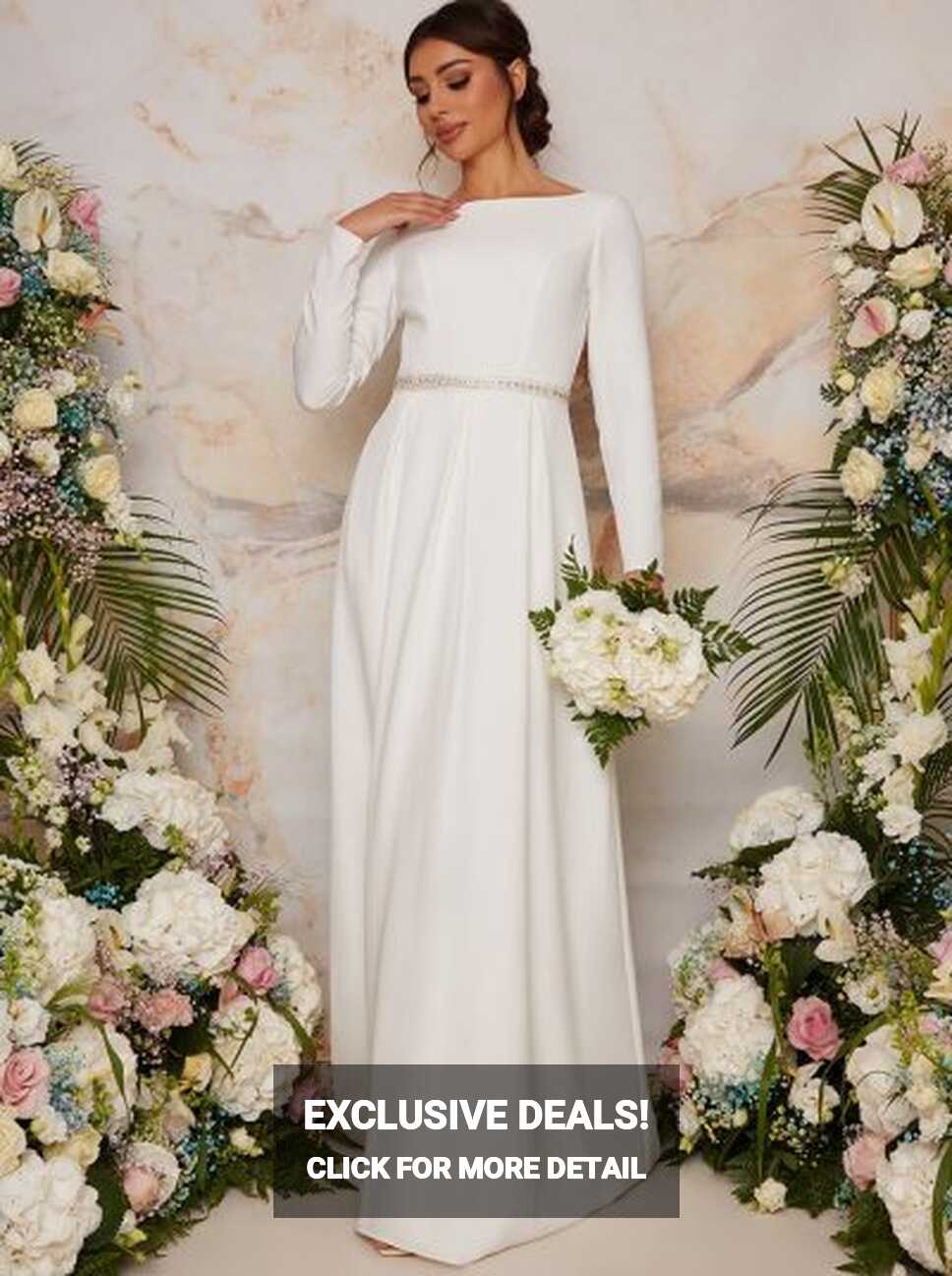 Chi Chi Long Sleeve Bridal Wedding Dress with Embellishment in ...