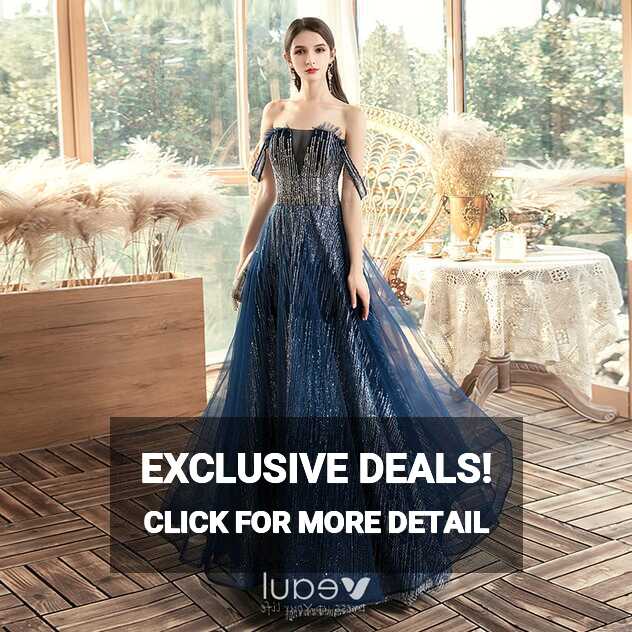 Chic / Beautiful Navy Blue Evening Dresses 2020 A-Line / Princess ...