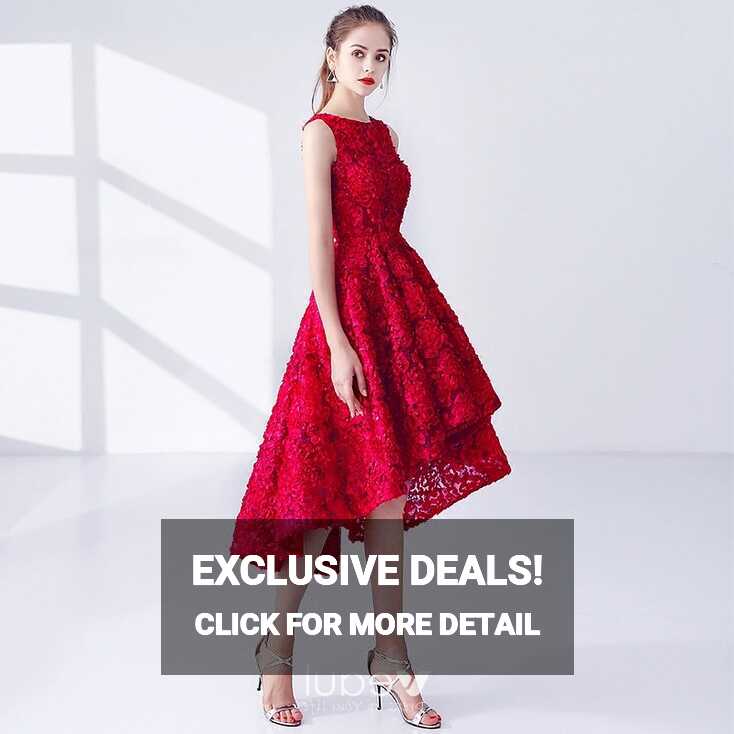 Chic / Beautiful Red Cocktail Dresses 2017 A-Line / Princess Metal ...