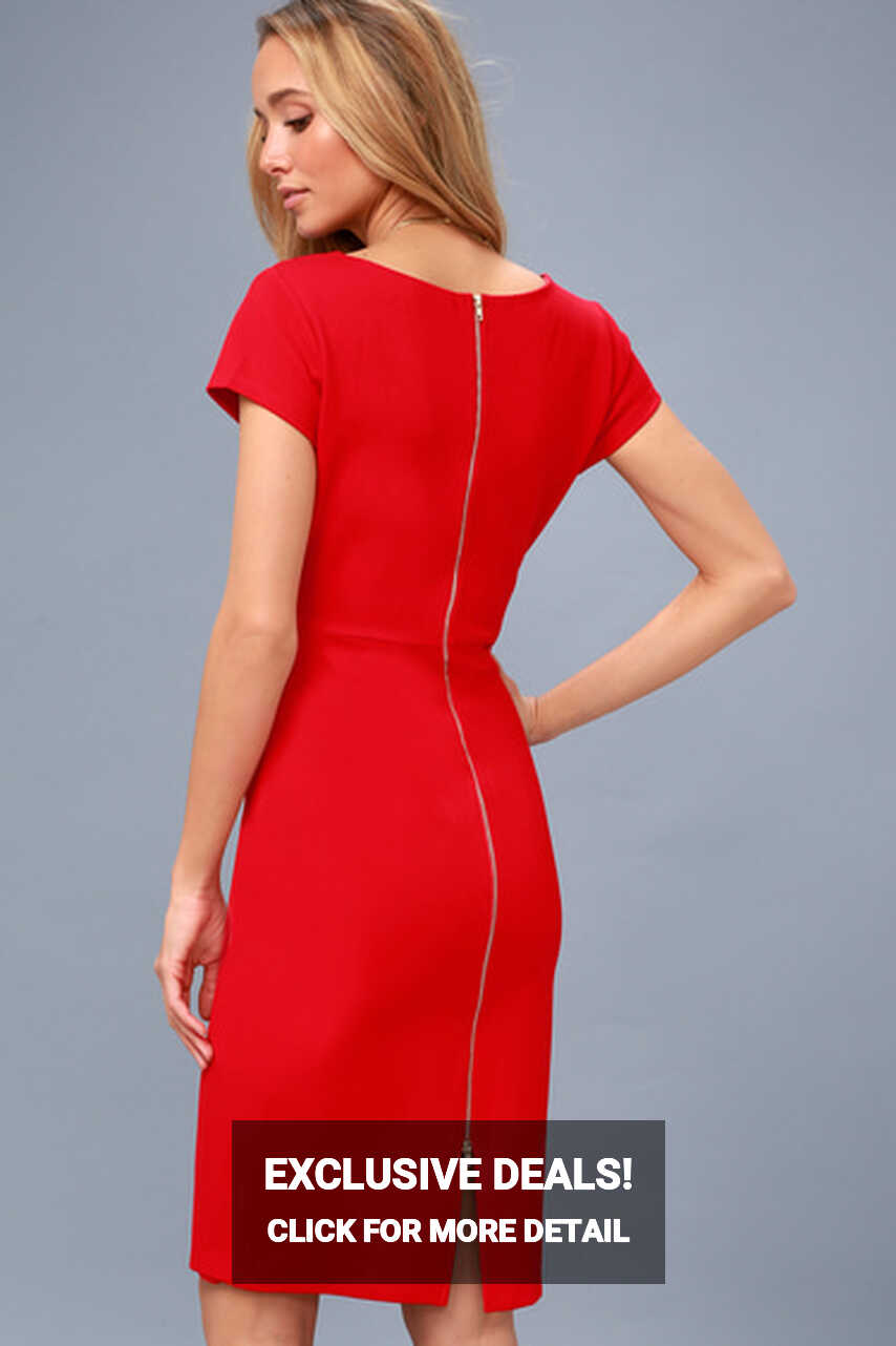 Chic Red Dress - Bodycon Dress - Bodycon Midi Dress - Lulus