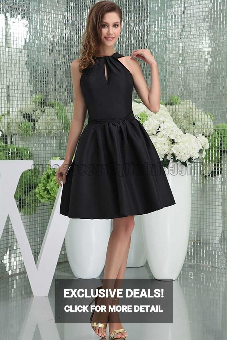 Chic Short Black A-Line Party Graduation Little Black Dresses ...