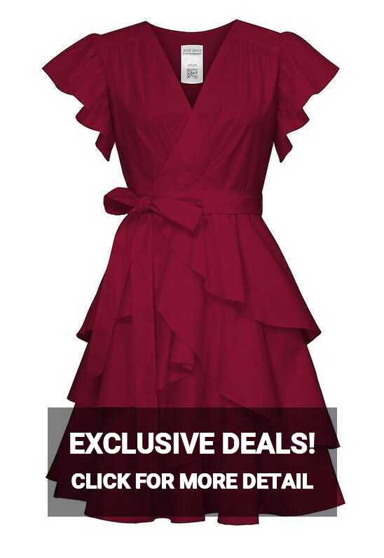 Chic Star Plus Size Layered Knee-length Dress In Burgundy | Fruugo TR