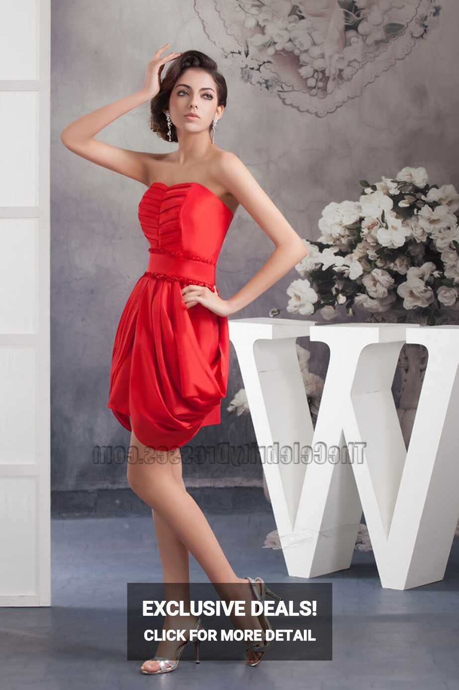 Chic Strapless Short Red Party Cocktail Homecoming Dress ...