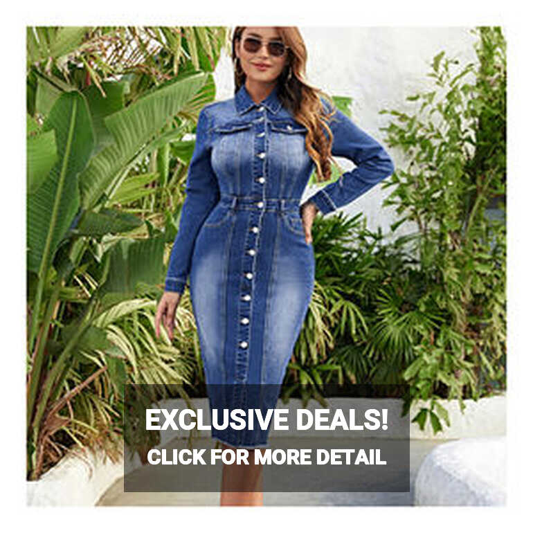 Chic denim dress ladies fashion dresses pictures In A Variety Of ...