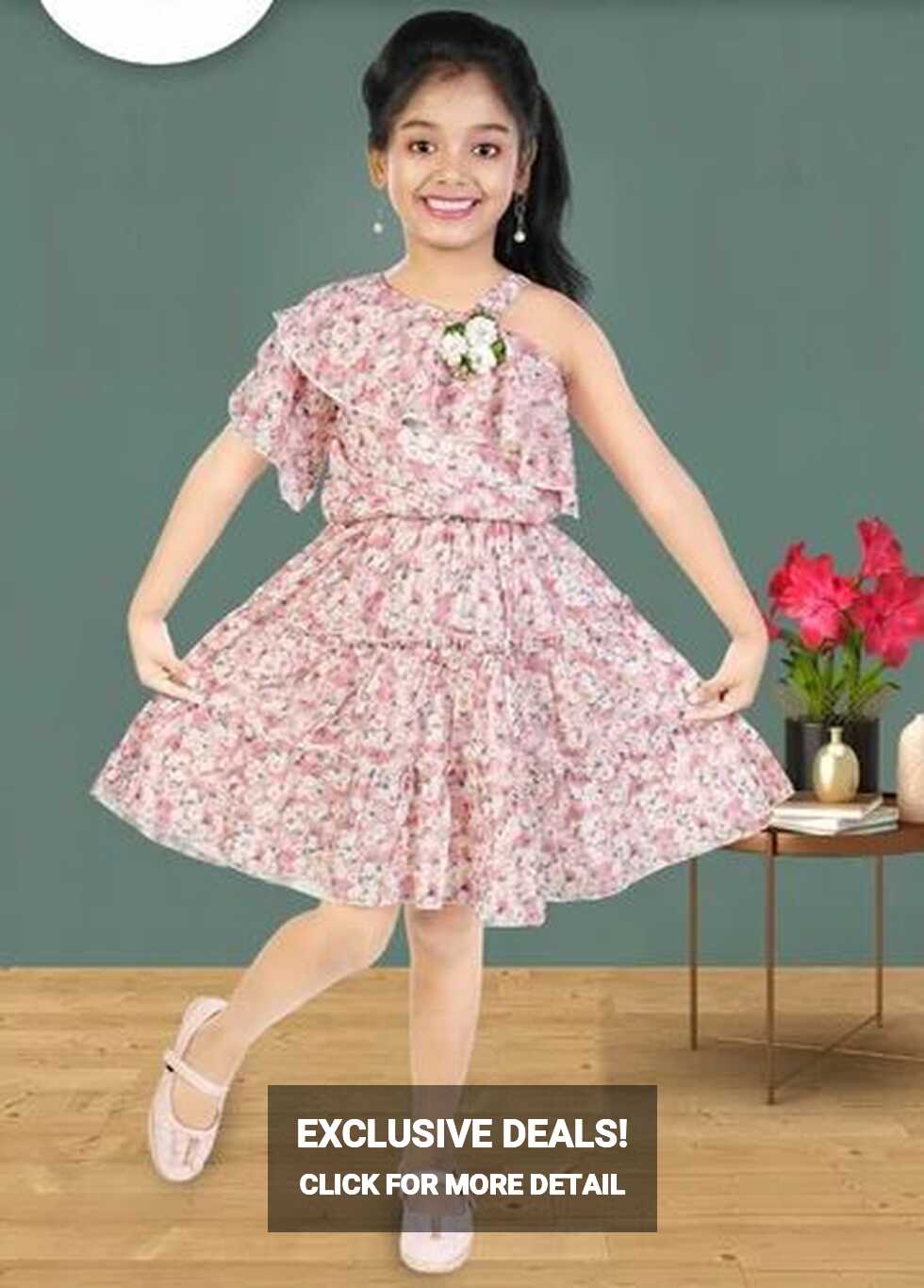 Chiffon Printed Party Wear Kids Frock at Rs 550/piece in Kolkata ...