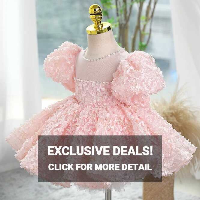 Children Party Dresses Fluffy Princess 1 Year Birthday Baby Girls ...