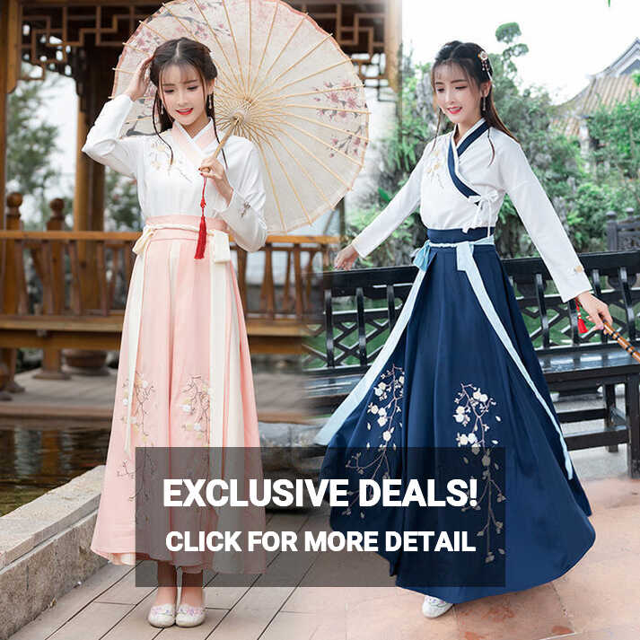 Chinese Style Hanfu Female Costume Waist-length Sarong Daily ...