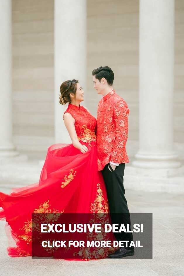 Chinese Wedding Dress Modern Qipao Red Cheongsam Wedding Dress ...