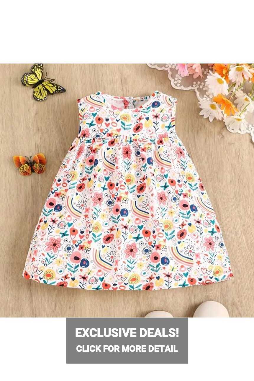 Choice Cute Casual Floral Baby Girl Dress Short Sleeve, Knee ...