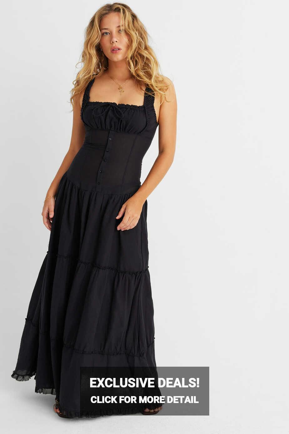 Christabelle Ruffle Maxi Dress - Black