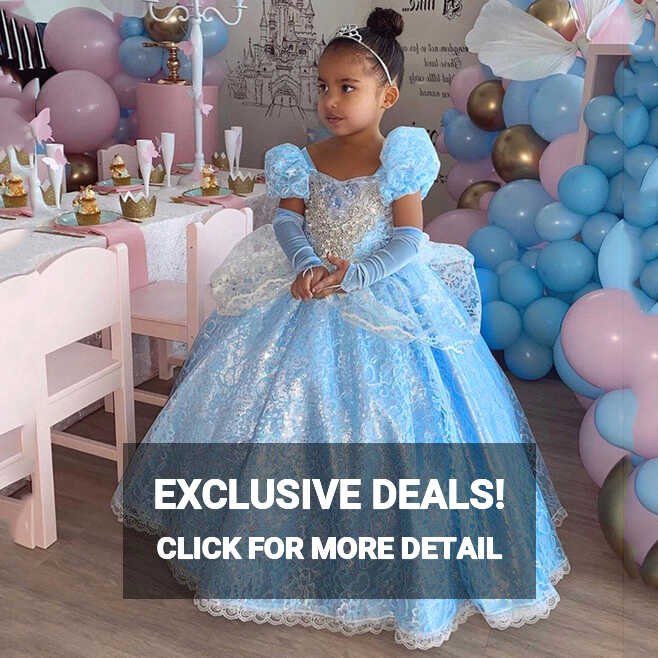 Cinderella Cosplay Costume Kids Clothes For Girls Dress Baby Girl ...