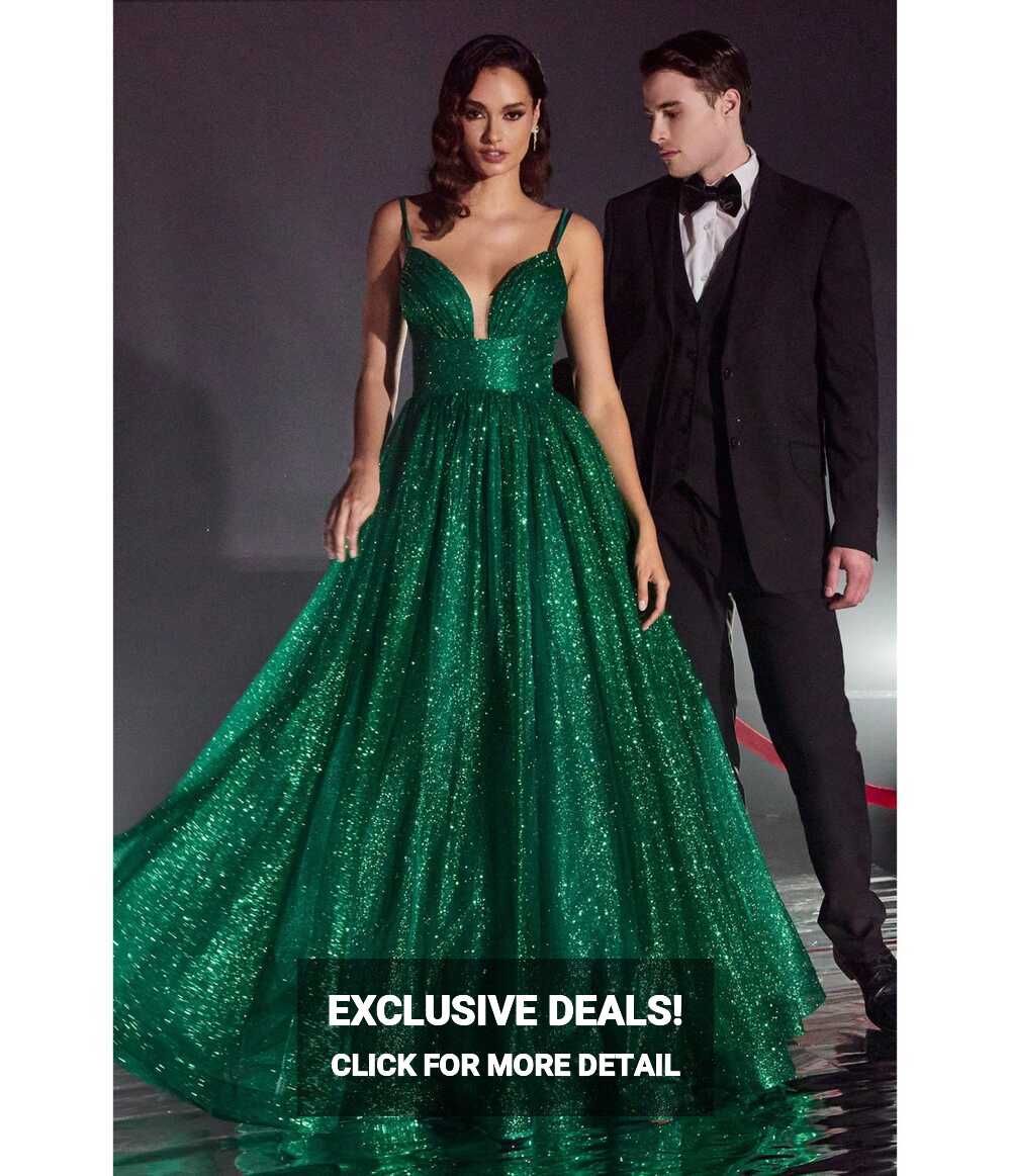 Cinderella Divine Emerald Green Glitter Sleeveless Ball Gown ...