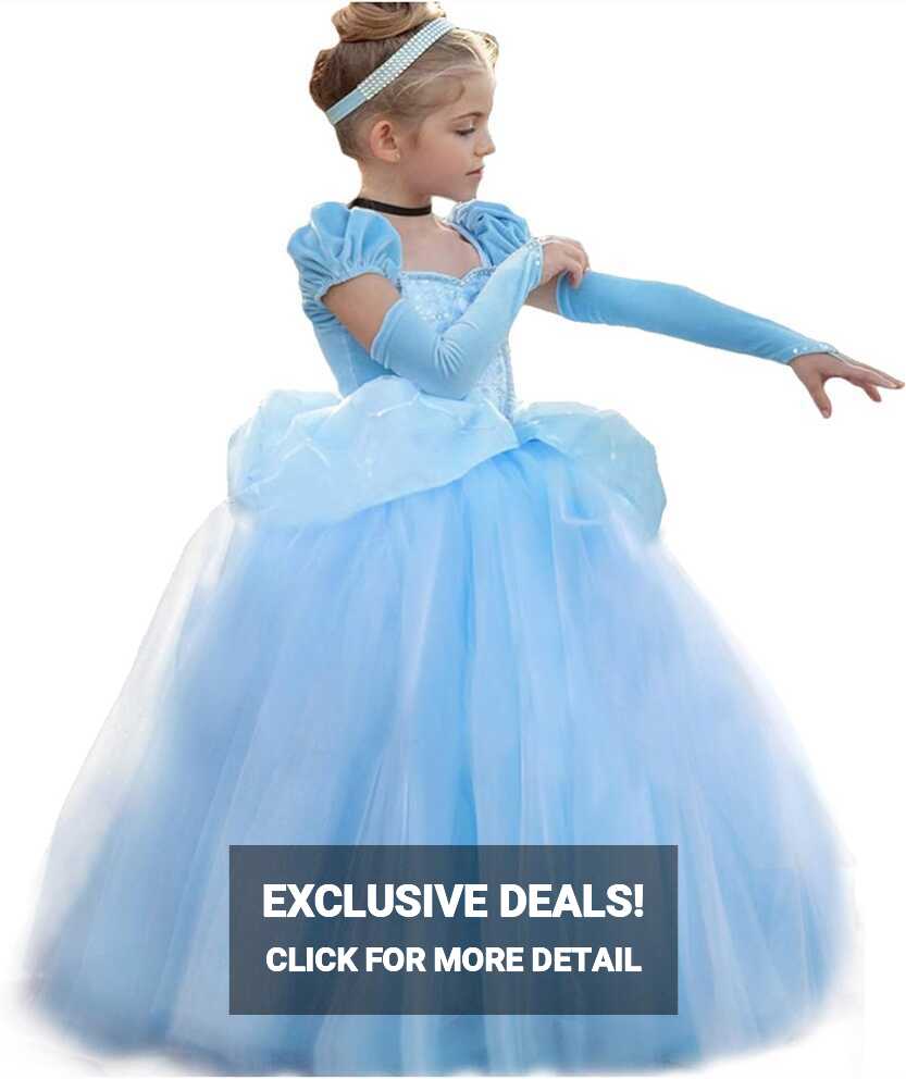 Cinderella Dress Princess Costume Halloween Party Dress up Blue ...